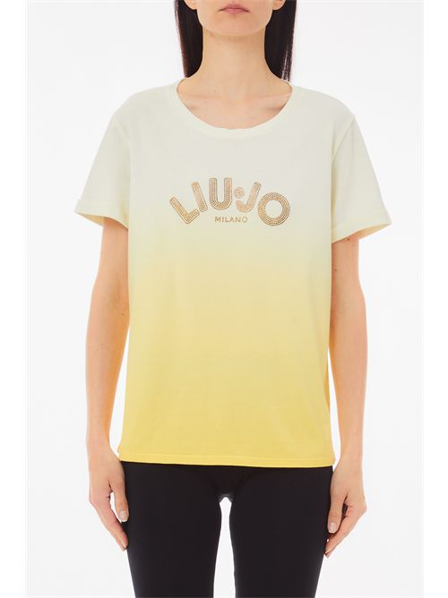 T-shirt con logo e strass LIU JO SPORT | TA5267JS923M9114